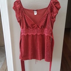 Boutique style blouse, Velvet, lacy, trendy top